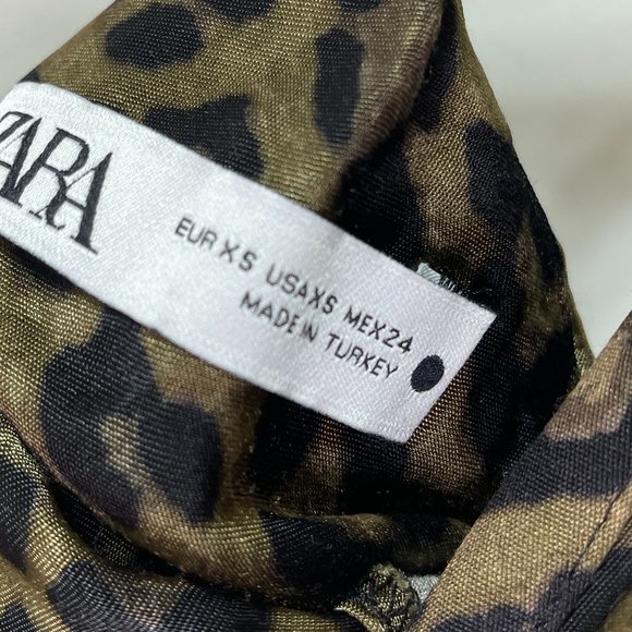 ZARA Animal Print Slip Dress sz XS - Picture 7 of 9